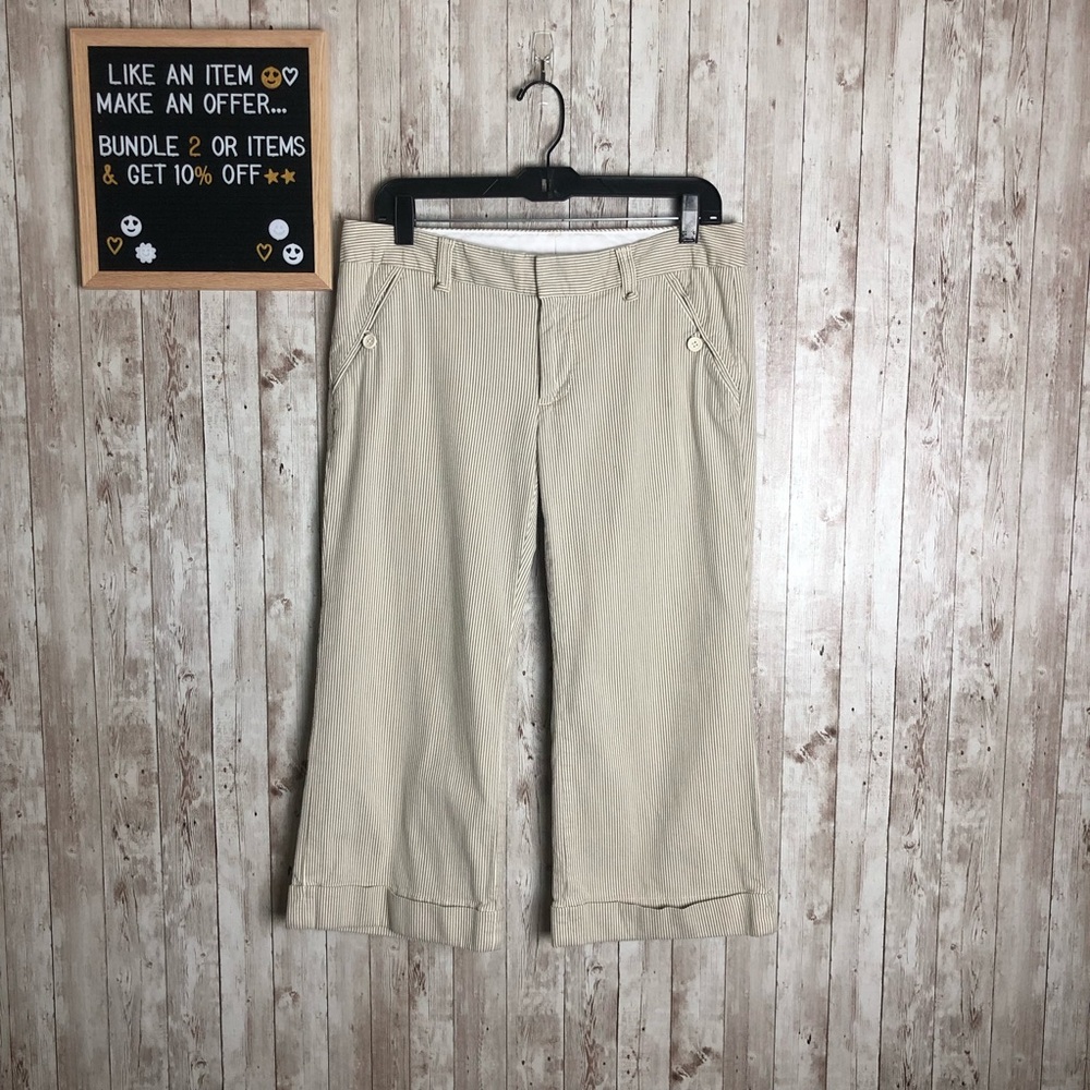 GAP Stretch Cropped Striped Pants, Size 8